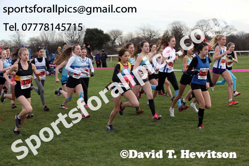 Girls under-15 North Eastern Cross Country, Redcar. Photo:  David T. Hewitson/Sports for All Pics